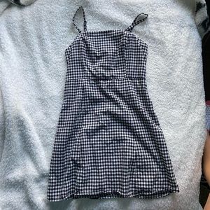 Black Plaid Mini Dress-M